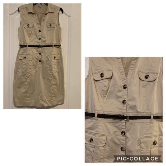 H&M Dresses & Skirts - H&M Khaki Dress w/Belt